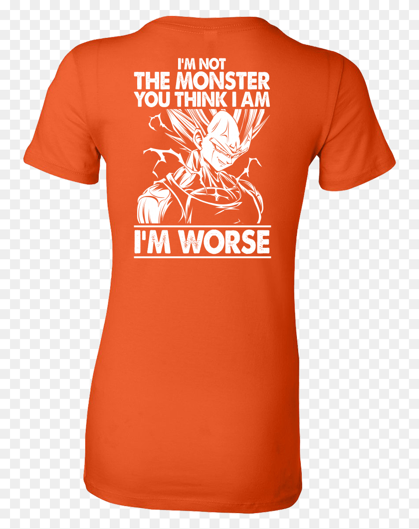 749x1001 Super Saiyan Majin Vegeta Monster Woman Short Sleeve I M Not The Monster You Think I Am, Clothing, Apparel, T-shirt HD PNG Download