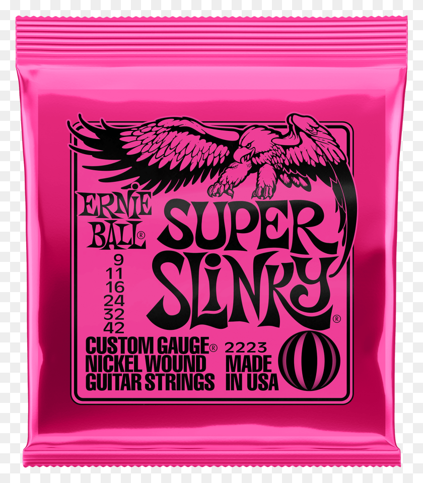1606x1853 Super Slinky Nickel Wound Electric Guitar Strings Ernie Ball Strings, Text, Poster, Advertisement HD PNG Download