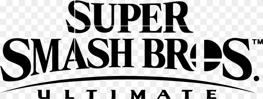 1178x448 Super Smash Bros Ultimate Logo, Gray PNG