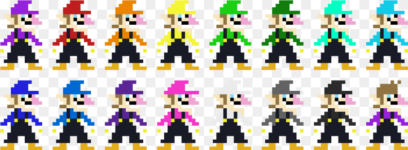 Super Smash Bros Ultimate Waluigi Colors, Purple, Qr Code, Person PNG