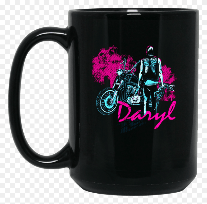 1015x998 Super Walking Dead Daryl Dixon Mug Motocycle Daryl Dixon, Coffee Cup, Cup, Person HD PNG Download