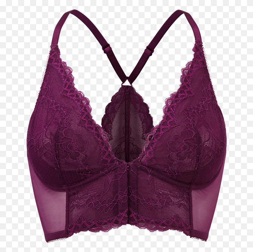 666x775 Superboost Lace Deep V Bralet Purple Bra, Clothing, Apparel, Lingerie HD PNG Download