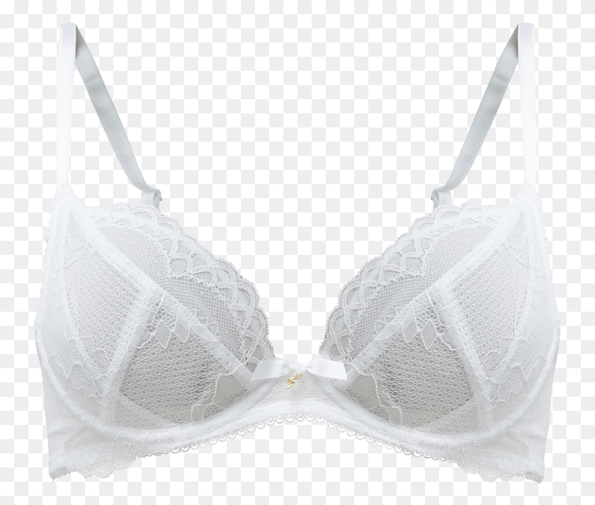 745x653 Superboost Lace Np Plunge White Product Shot Front Lingerie Top, Clothing, Apparel, Underwear HD PNG Download