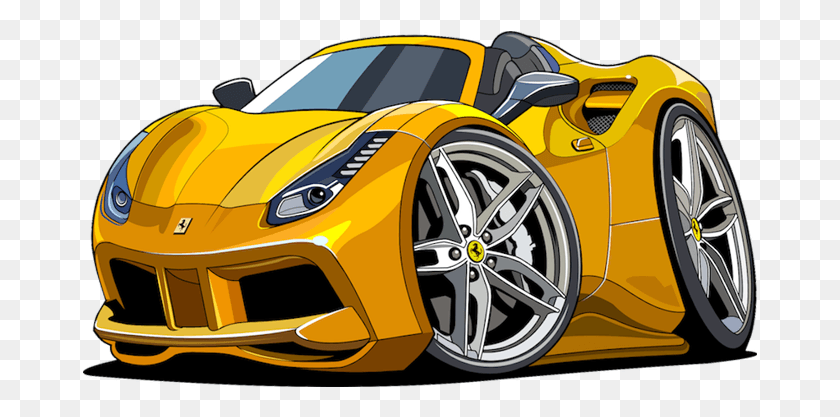 675x357 Supercar Drawing Three Wheeled Ferrari, Wheel, Machine, Spoke HD PNG Download