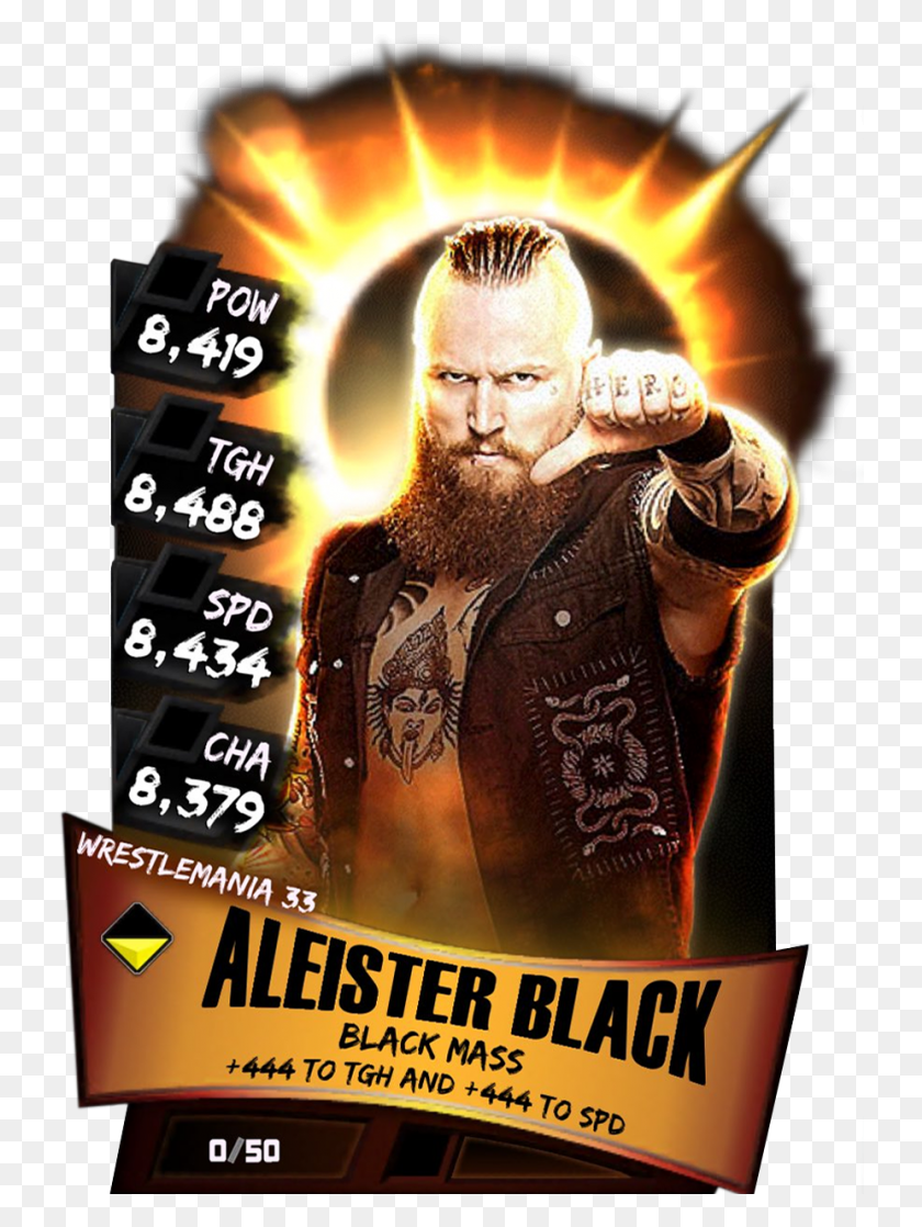 734x1058 Descargar Png Supercard Aleisterblack S3 14 Wrestlemania33 Fusion Aleister Black Wwe Supercard, Poster, Publicidad, Flyer Hd Png