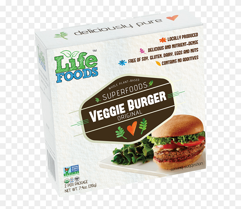 600x670 Superfoods Veggie Burger Life Foods Veggie Burger, Food, Plant, Advertisement HD PNG Download