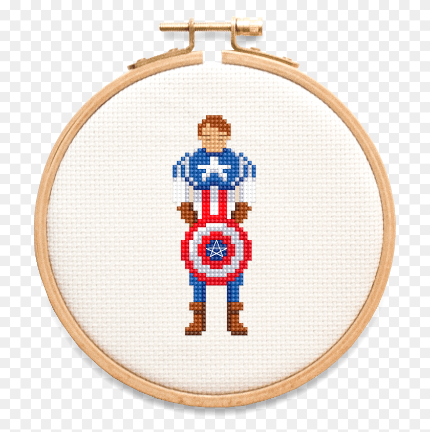 709x785 Superhero Collection Cross Stitch Captain America Cross Stitch, Embroidery, Pattern, Rug HD PNG Download