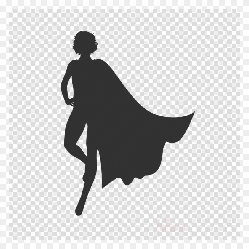 900x900 Superhero Silhouette Clipart Silhouette Superhero Heart Icon Transparent Background, Texture, Polka Dot, Person HD PNG Download