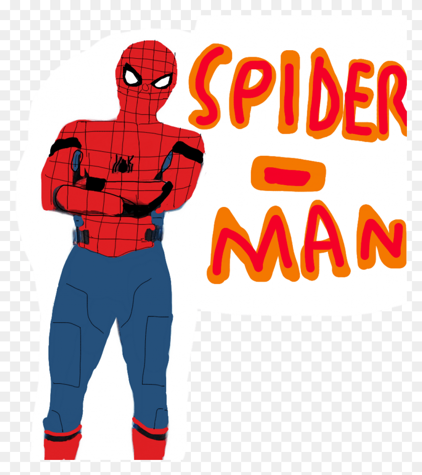 1024x1164 Descargar Png / Superhero Sticker Spider Man, Persona, Humano, Texto Hd Png