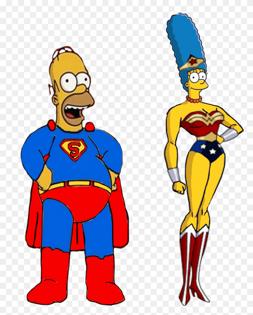 782x990 Superhomer And Wonder Marge Por Darthraner Marge Simpson Wonder Woman, Ropa, Vestimenta, Comics Hd Png