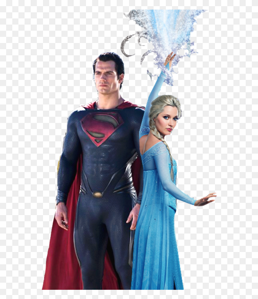 576x913 Superman And Elsa Marvel Dc Counterparts Battle, Costume, Person, Human HD PNG Download