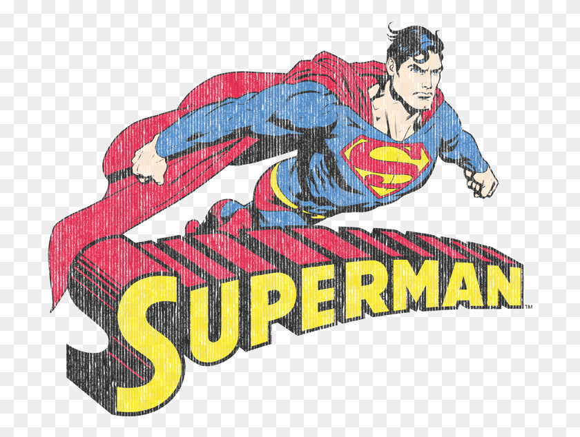 703x574 Superman Flying Over Men39s Long Sleeve T Shirt Superman Logo, Person, Human, Poster HD PNG Download
