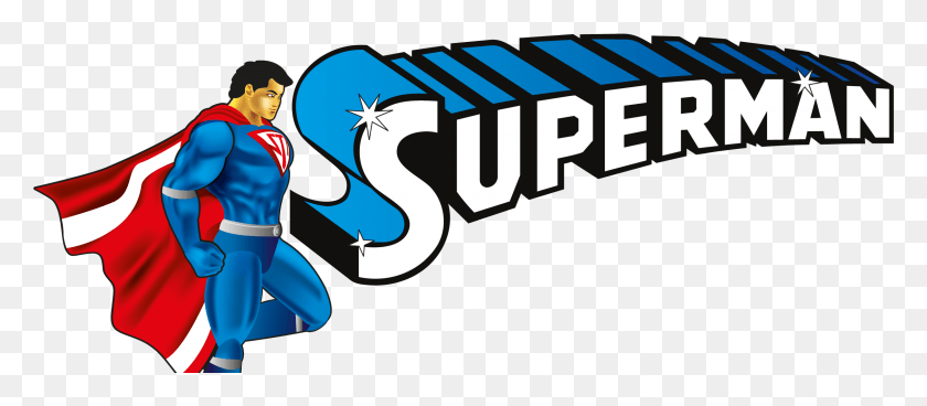 2430x962 Superman Superman Logo Words, Logo, Symbol, Trademark HD PNG Download
