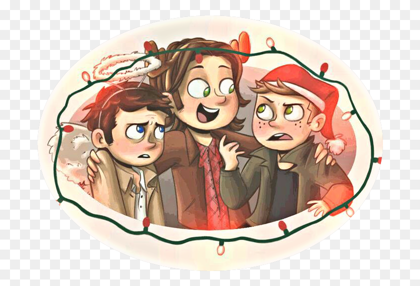 692x513 Supernatural Christmas Winchester Christmas Wreath Gif Supernatural, Person, Human, Meal HD PNG Download