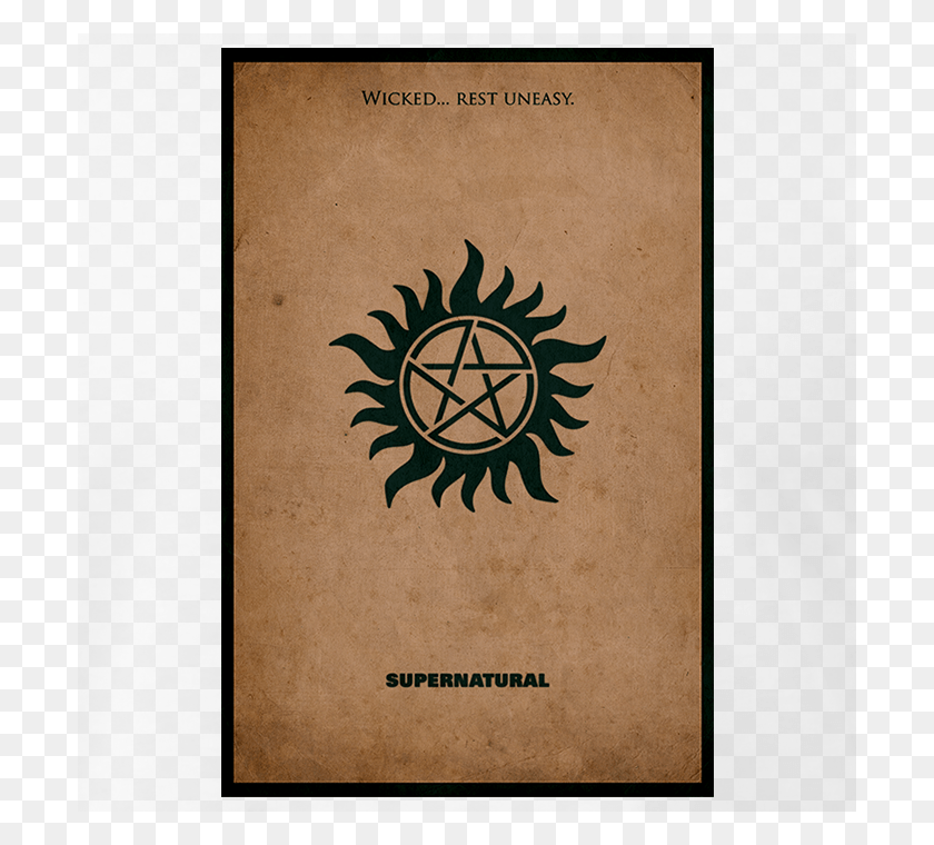 700x700 Supernatural Minimalist Poster Design Supernatural Demon Seal Tattoo, Text, Book, Graphics HD PNG Download