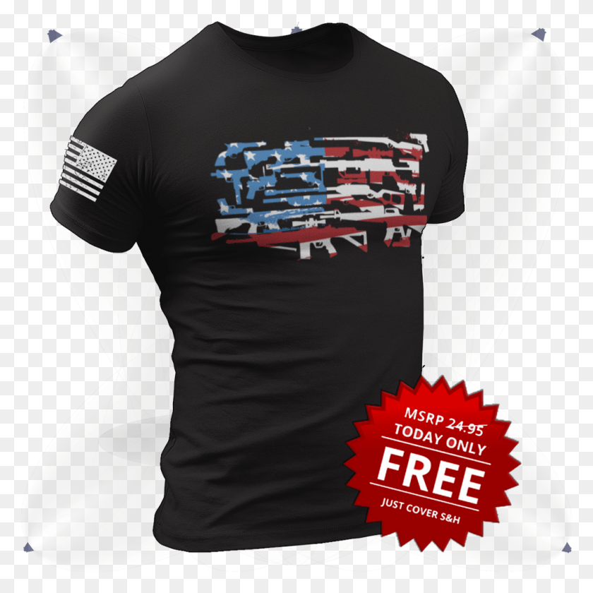 1016x1017 Support Your Flag Your Freedom And Your 2nd Amendment American Gun Association Shirt, Clothing, Apparel, T-shirt HD PNG Download