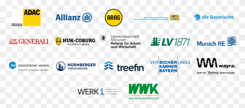 1145x460 Descargar Png Supporters Of The Insurtech Hub Munich Insurtech Logotipos, Texto, Alfabeto, Número Hd Png