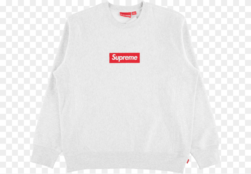 642x581 Supreme Box Logo Crewneck Fw18 Heather, Clothing, Knitwear, Long Sleeve, Sleeve Transparent PNG