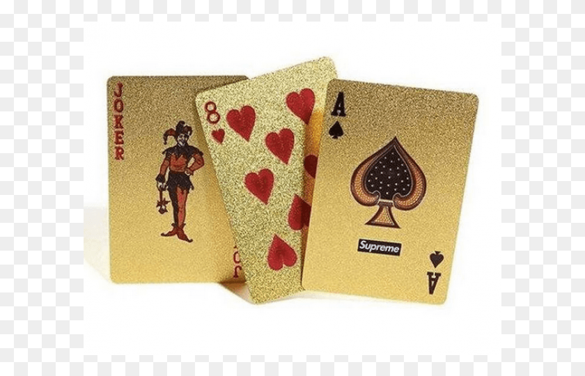 601x480 Supreme Fw13s Playing Cards Supreme Playing Cards Gold, Mat, Wallet, Accessories HD PNG Download