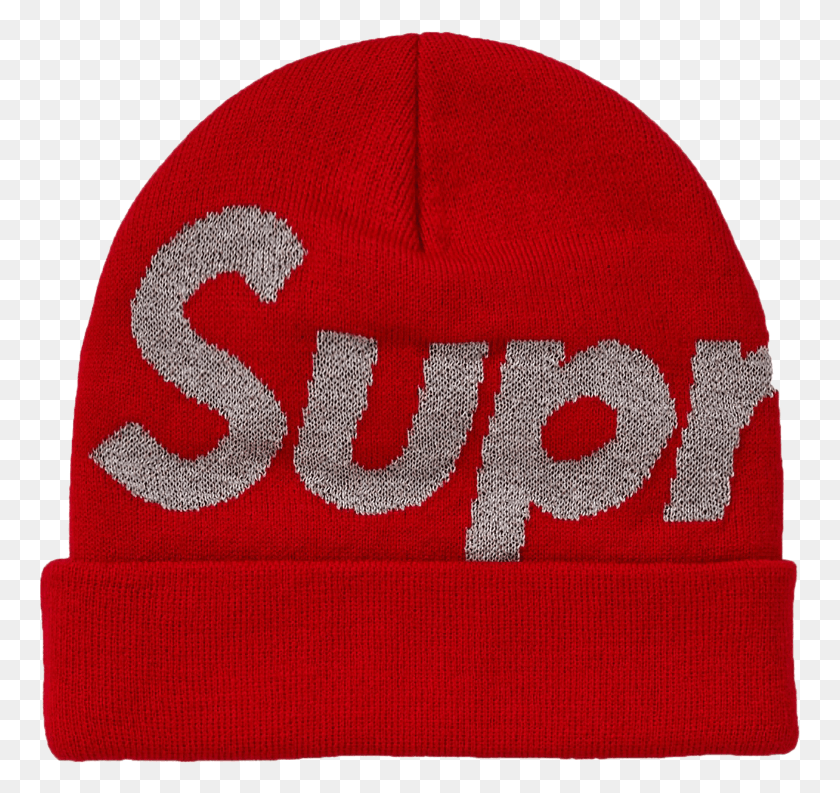 761x733 Supreme Reflective Big Logo Beanie, Clothing, Apparel, Hat HD PNG Download