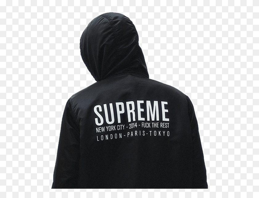 526x580 Supreme Replica Men In Jacket Supreme, Clothing, Apparel, Sweatshirt HD PNG Download