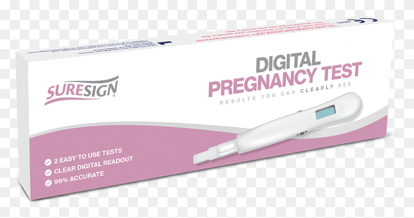 790x387 Suresign Digital Pregnancy Test, Text, Business Card, Paper HD PNG Download
