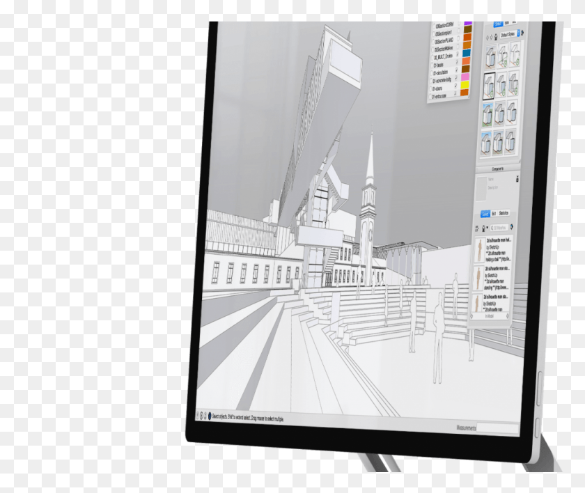 1035x861 Surface Studio Sketchup 1 Computer Monitor, Electronics, Monitor, Screen HD PNG Download