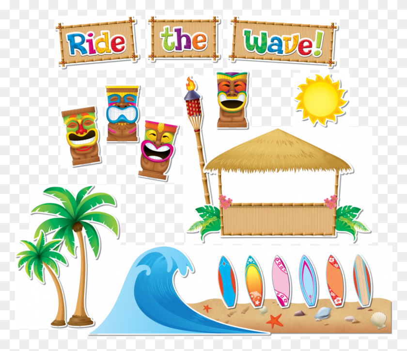 901x768 Surfs Up Board Bulletin Display Set Image Teacher Created Resources Surfs Up Bulletin Board, Text, Tree, Plant HD PNG Download