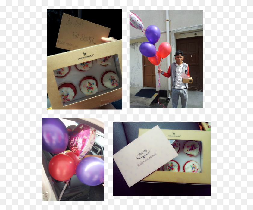 561x637 Surprise Delivery I39m Sorry Sorry With A Surprise, Balloon, Ball, Person HD PNG Download