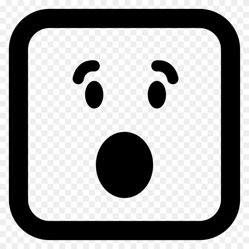 980x980 Surprised Emoticon Square Face With Open Eyes And Mouth Icon, Dice, Game, Symbol HD PNG Download