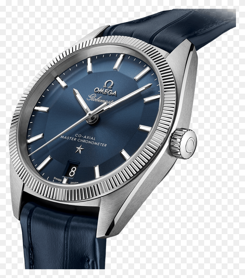 798x911 Surrounding The Dial Of The Omega Globemaster Is A Omega Montre Homme Bleu, Wristwatch HD PNG Download