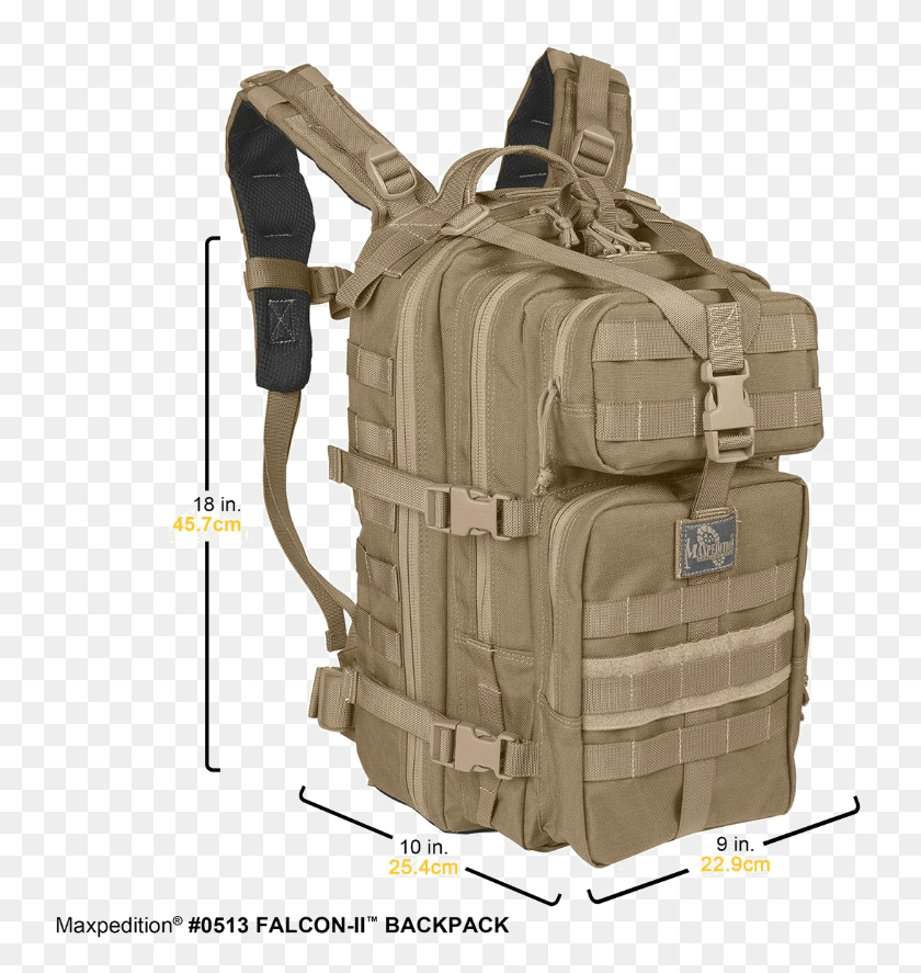 745x827 Survival Backpack Maxpedition Falcon Khaki, Bag HD PNG Download