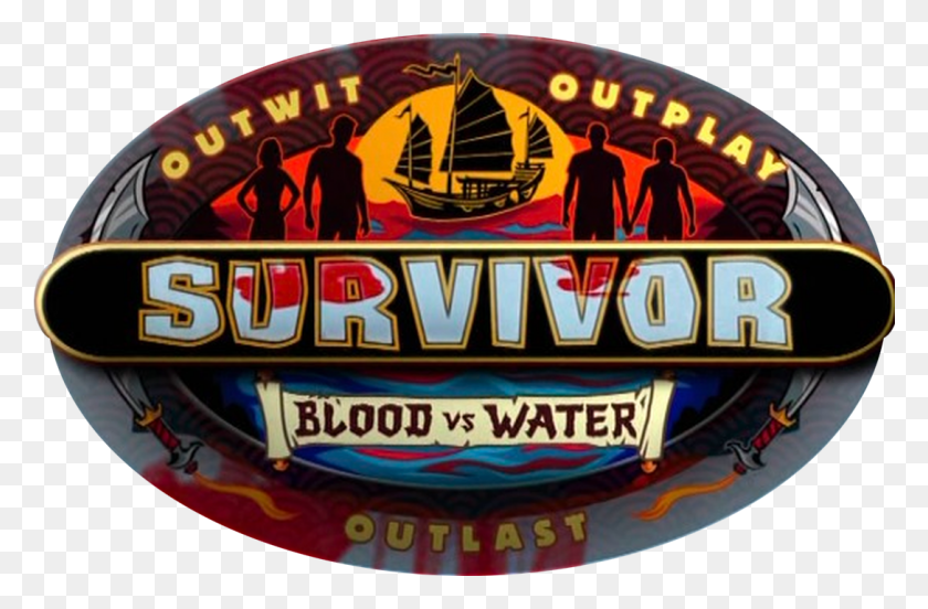 1087x686 Survivor Blood Vs Water Logo Survivor Logo Template, Person, Human, Slot HD PNG Download