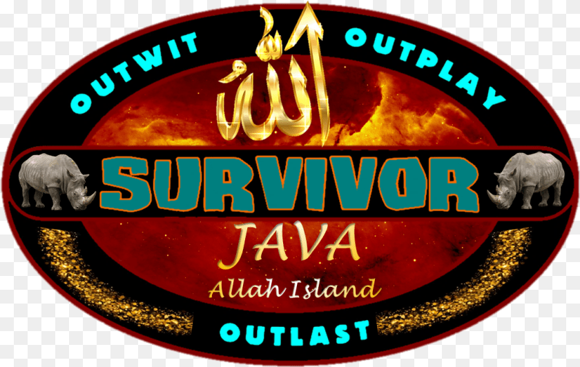 Survivor Java Allah Island Logo Survivor, Animal, Elephant, Mammal, Wildlife Sticker PNG