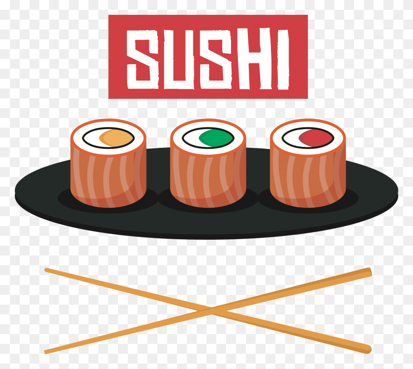 2374x2104 Sushi Clipart Image Sushi Vector, Label, Text, Beverage HD PNG Download