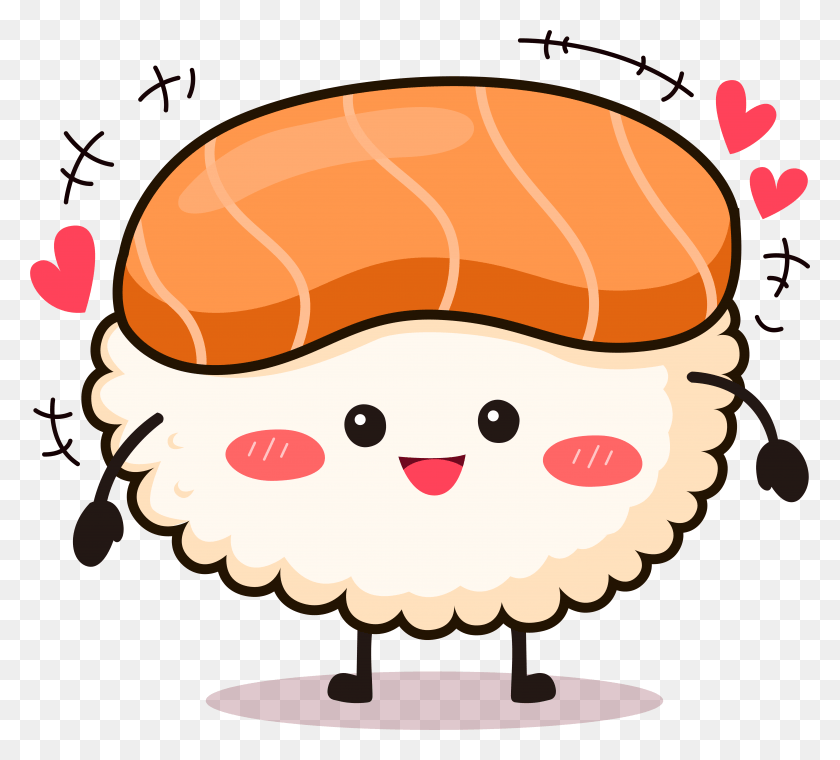 6441x5788 Descargar Png / Sushi Expression Happy Japanese And Vector Image, Planta, Alimentos, Nuez Hd Png
