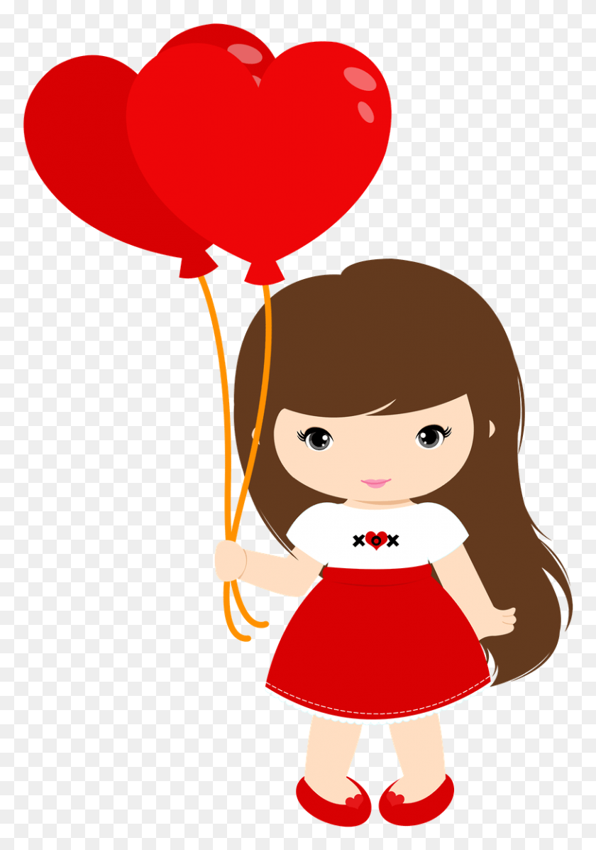 812x1184 Svg Anime Clipart Valentines Day Valentines Day Girl Clipart, Ball, Balloon, Toy HD PNG Download