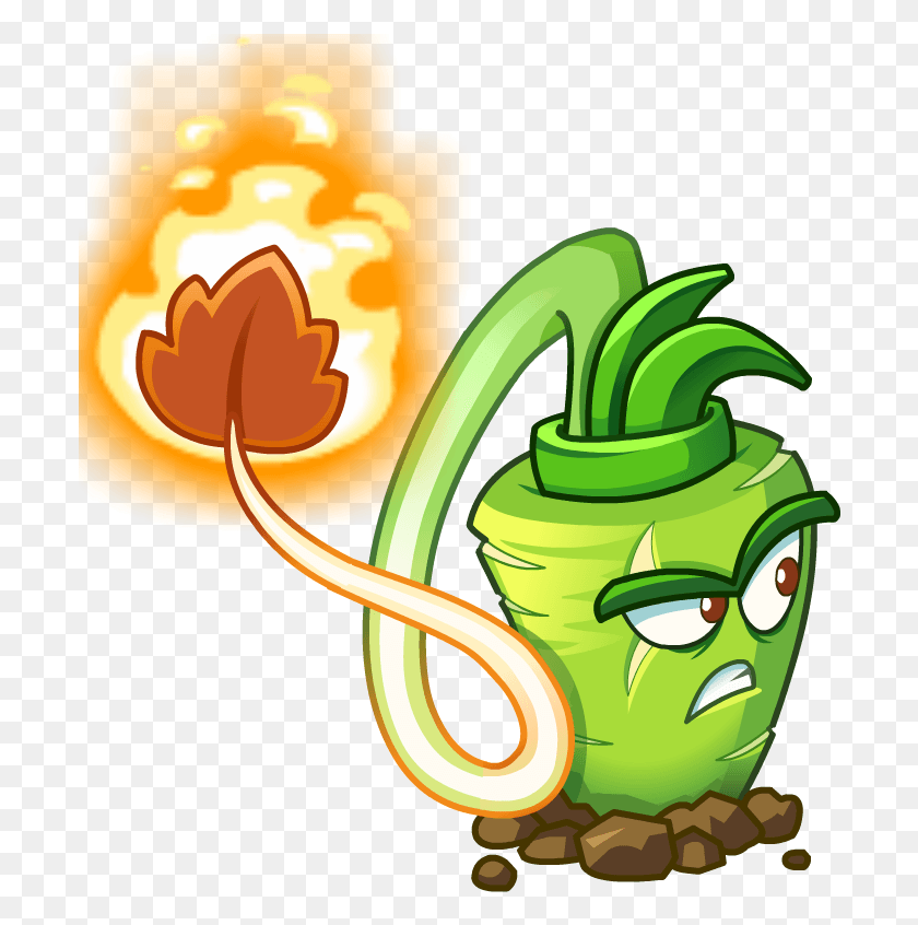 698x786 Svg Black And White Image Wasabi Plants Pvz 2 Wasabi Whip, Plant, Fire, Light HD PNG Download
