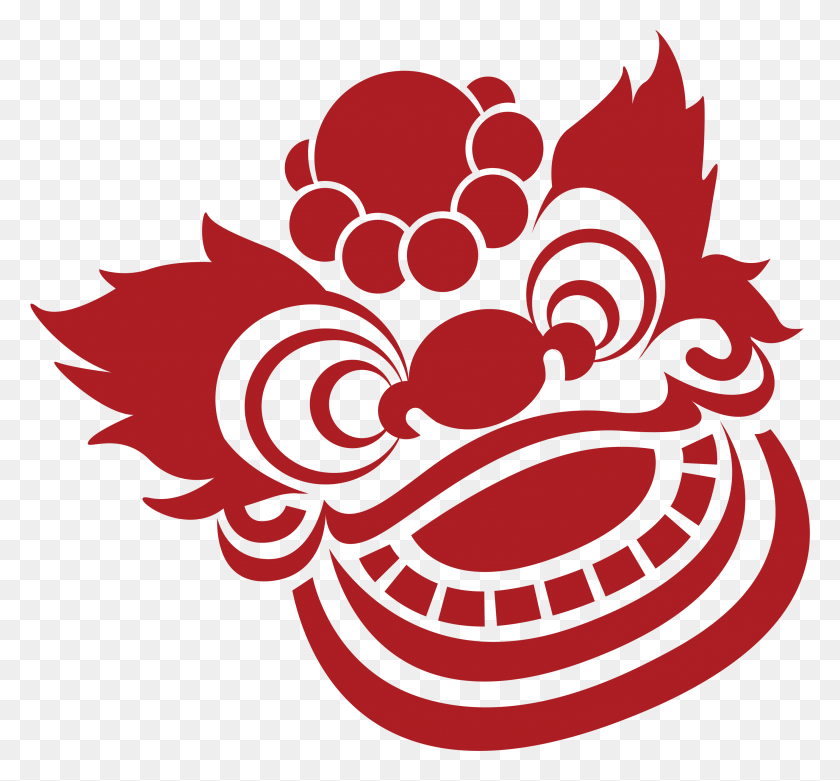 2839x2627 Svg Black And White Lions New Year Wind Red Geely Paper Chinese New Year Icon, Graphics, Floral Design HD PNG Download