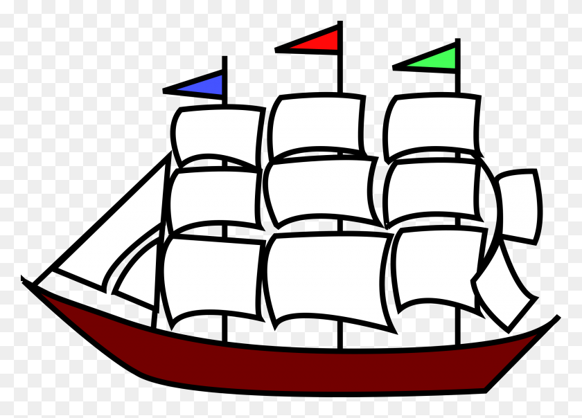 2400x1674 Svg Черно-Белое Изображение Парусного Корабля Картинки, Рука Hd Png Скачать