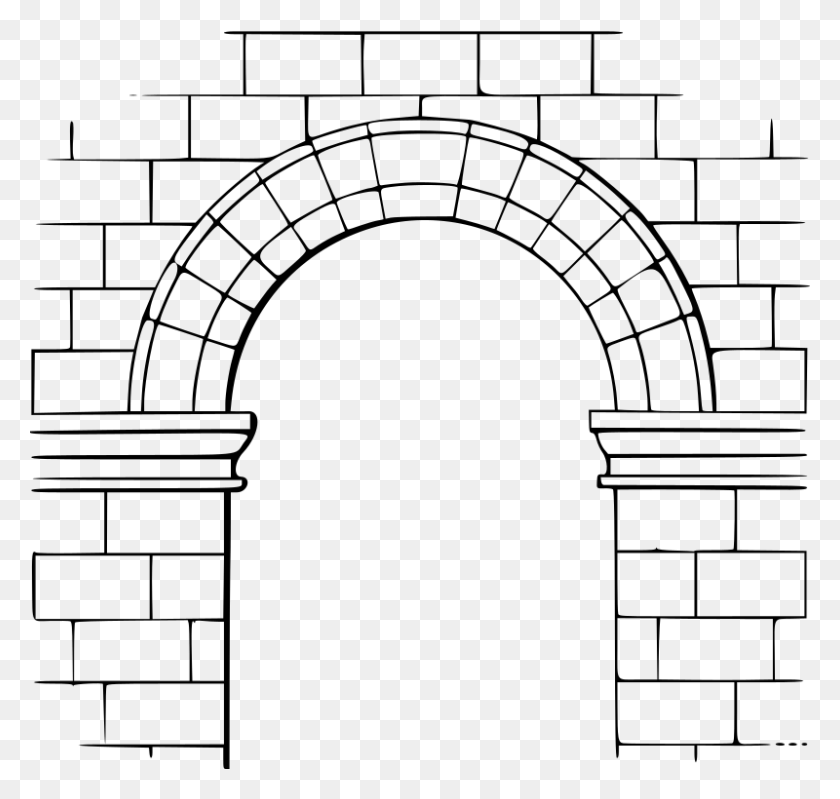 800x758 Svg Black And White Stock Collection Of Free Arched Drawing Of An Arch, Gray, World Of Warcraft HD PNG Download