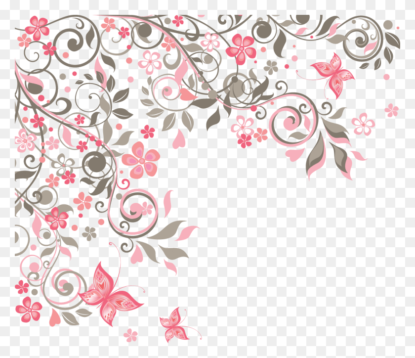 1146x977 Svg Free Butterfly Flower Euclidean Floral Fondo Flores Vector, Floral Design, Pattern, Graphics HD PNG Download
