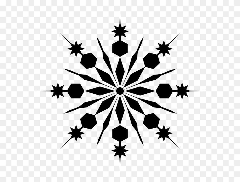 600x577 Svg Free Christmas Silhouette At Getdrawings Clipart Transparent Snowflake, Stencil, Symbol HD PNG Download