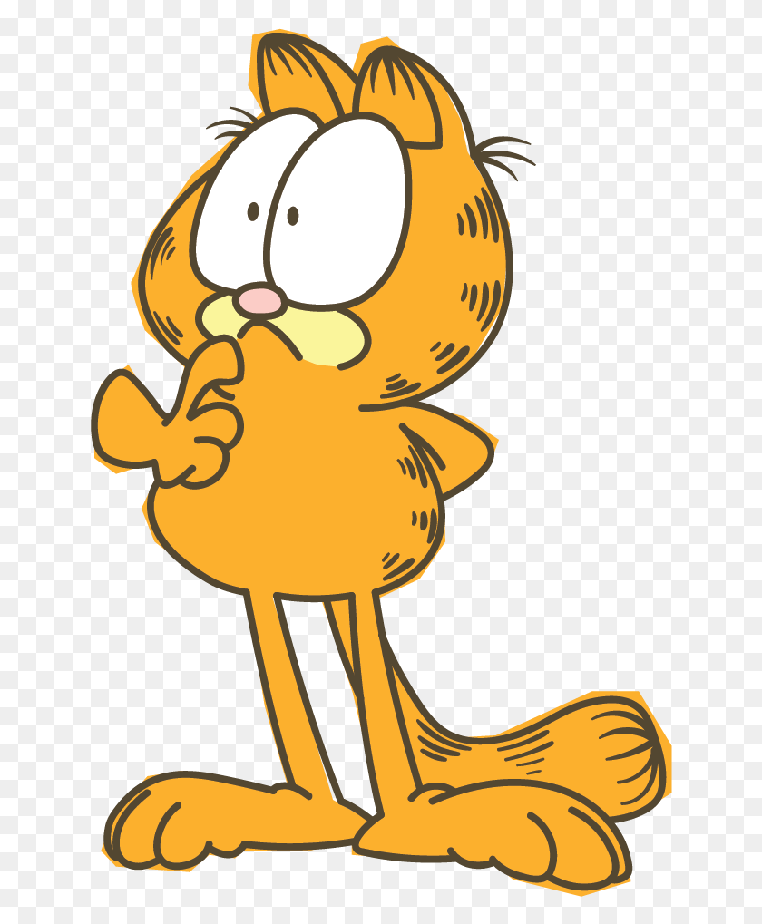 642x959 Descargar Png Garfield Libre Biblioteca Garfield Pensando Transparente Pensando Garfield, Animal, Actividades De Ocio, Comida Hd Png