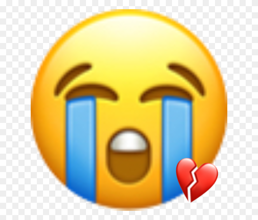 640x656 Descargar Png Svg Free Stock Heart Crying Sticker By Pixle Crying Emoji Ios, Pac Man, Toy, Pez Dispenser Hd Png