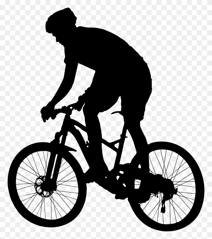1980x2252 Svg Freeuse Biker Vector Silhouette Mountain Bike Clipart Black And White, Gray, World Of Warcraft HD PNG Download