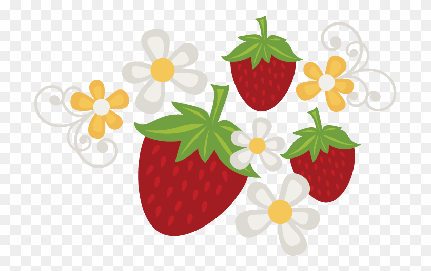 707x470 Svg Freeuse Flowers File Free Files Svgs Strawberry, Fruit, Plant, Food HD PNG Download
