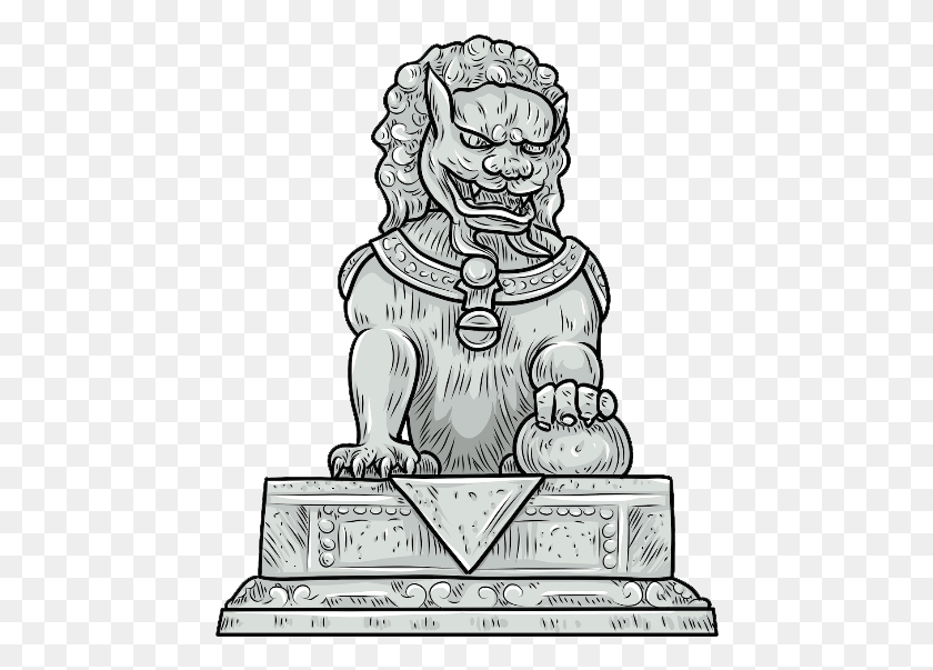 454x543 Svg Freeuse Library Stone Carving Lion Transprent Illustration, Statue, Sculpture HD PNG Download
