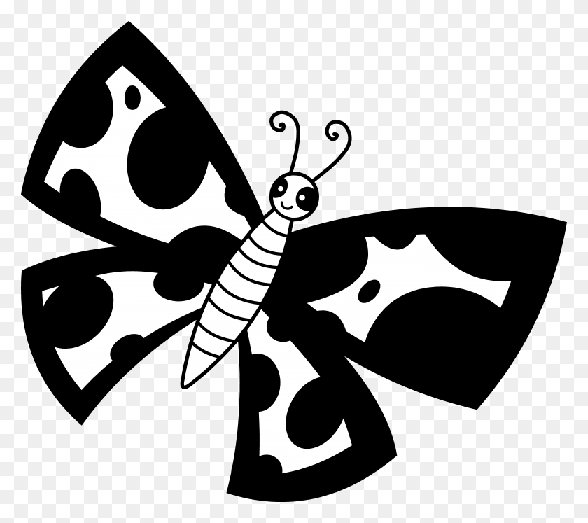 6910x6090 Svg Library Black And Panda Free Images Info Butterfly Pic Clip Art, Stencil, Wasp, Bee HD PNG Download