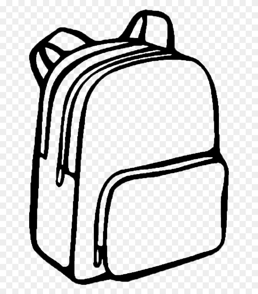 651x898 Svg Library Collection Of Free Backpack Drawing Drawing Of School Bag, Luggage, Suitcase HD PNG Download